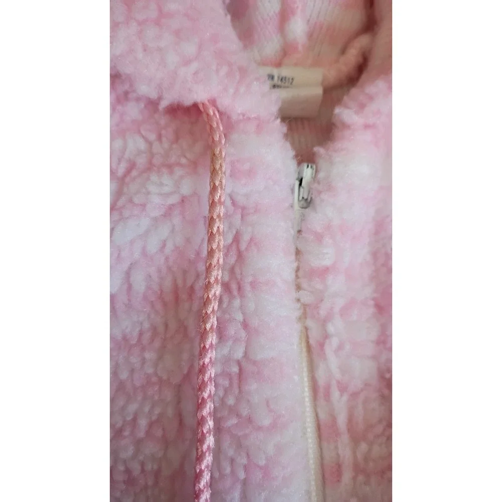 Vintage Universal Children's Wear Baby Girls Pink Sherpa Snowsuit‎ Hooded 0-6mo